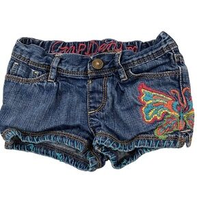 4/$20 Baby Gap 3T Jean Shorts Embroidered Butterfly Vintage Denim Girls Summer 🛑